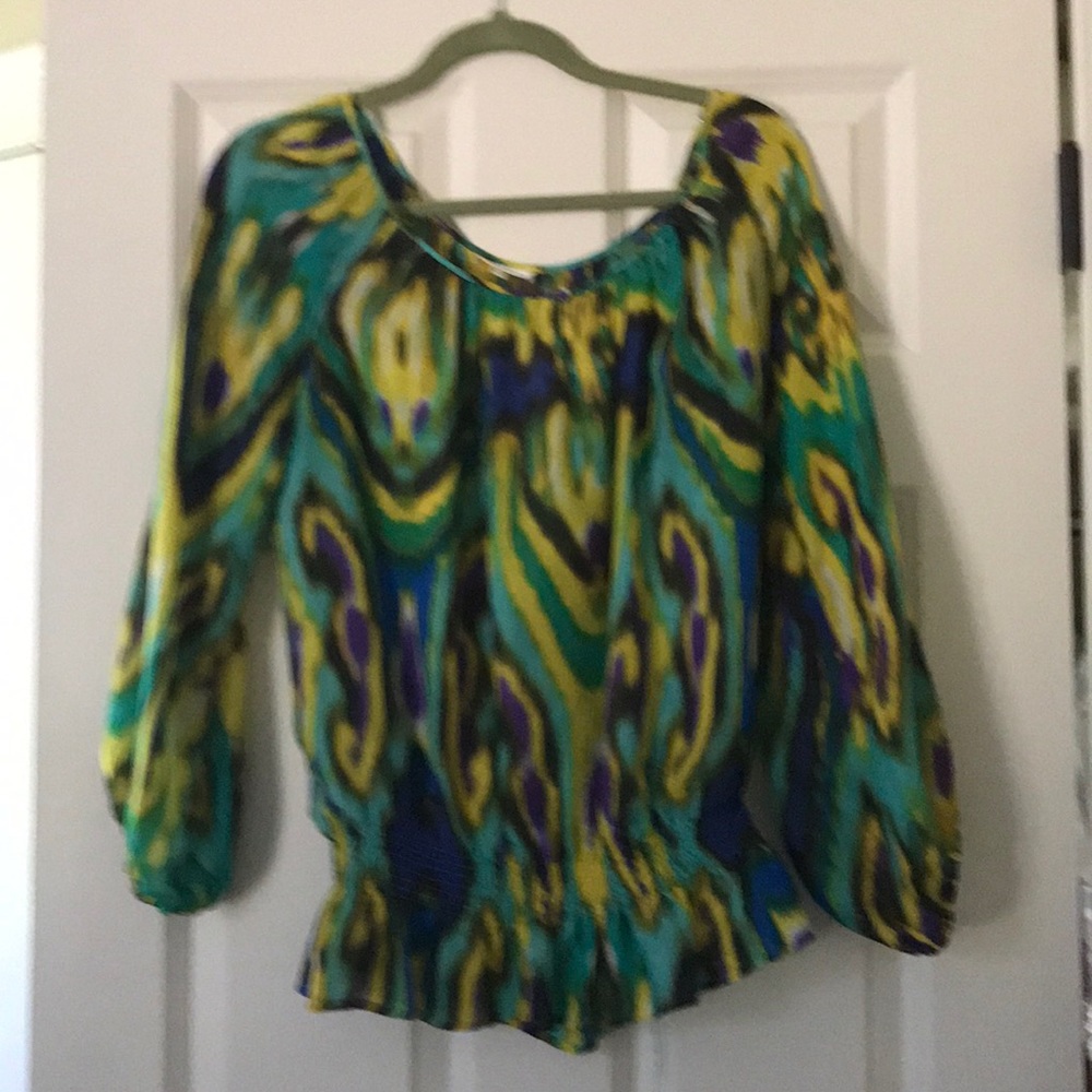 Silk peplum blouse